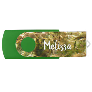 Water from Hot Springs Green-Gold Nature Flash Drive