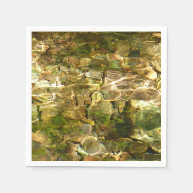 Water from Hot Springs Green-Gold Nature Napkins (Front)