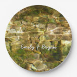 Water from Hot Springs Green-Gold Nature Paper Plates