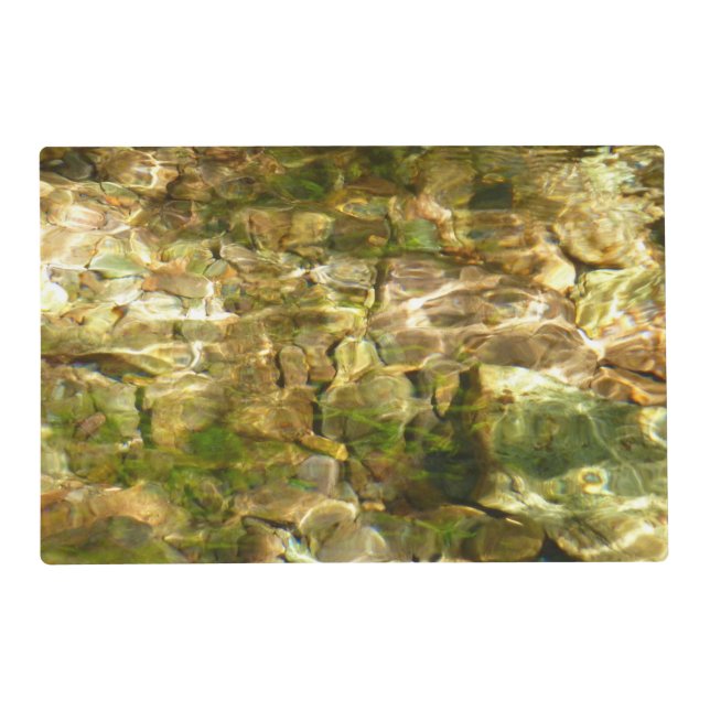 Water from Hot Springs Green-Gold Nature Placemat (Front)