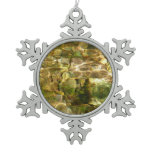 Water from Hot Springs Green-Gold Nature Snowflake Pewter Christmas Ornament