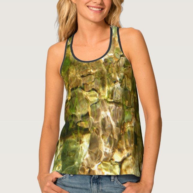 Water from Hot Springs Green-Gold Nature Tank Top (Front)