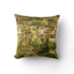 Water from Hot Springs Green-Gold Nature Throw Pillow
