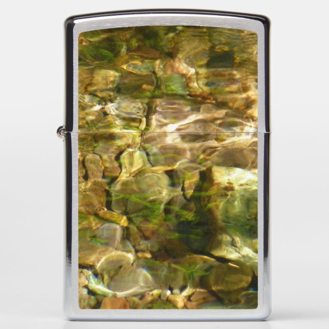 Water from Hot Springs Green-Gold Nature Zippo Lighter (Front)