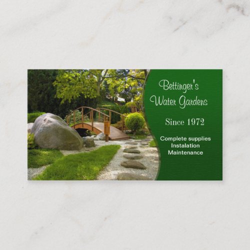 Water Garden and Landscaping Business Cards