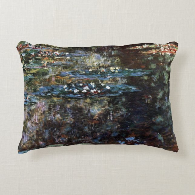 Water Garden at Giverny, France by Claude Monet Accent Pillow (Front)