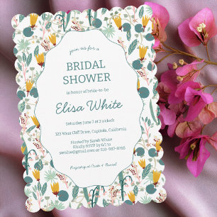 Water Garden Floral Bridal Shower Cute CUSTOM  Invitation