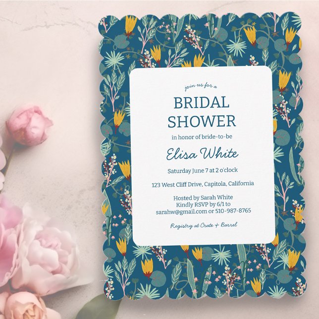 Water Garden Floral Bridal Shower Cute CUSTOM Invitation (Floral Bridal Shower Cute Night Garden CUSTOM Invitation
)