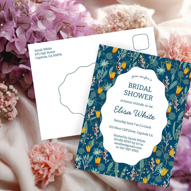 Water Garden Floral Bridal ShowerCUSTOM Invitation Postcard (Water Garden Floral Bridal Shower CUSTOM Invitation Postcard
)