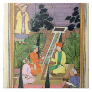 Water gardens, from the Clive Album (gouache on pa Tile