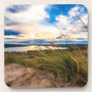 Water Glen Lake Sleeping Bear Dunes Michigan Beverage Coaster