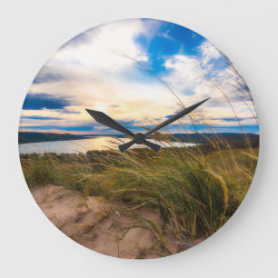 Water Glen Lake Sleeping Bear Dunes Michigan Large Clock