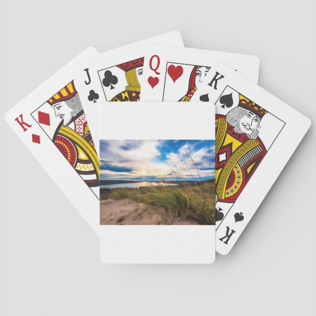 Water | Glen Lake Sleeping Bear Dunes Michigan Poker Cards (Back)