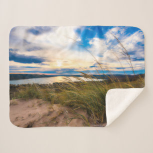 Water   Glen Lake Sleeping Bear Dunes Michigan Sherpa Blanket