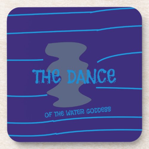 Water Goddess Dance Blue Lines Waves Indigo Navy  Beverage Coaster