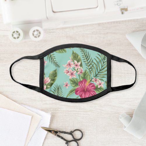 Water Green Hawaiian Pattern Face Mask