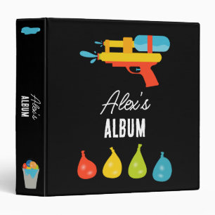 Water Gun & Balloons Summer Kids Photo Album 3 Ring Binder