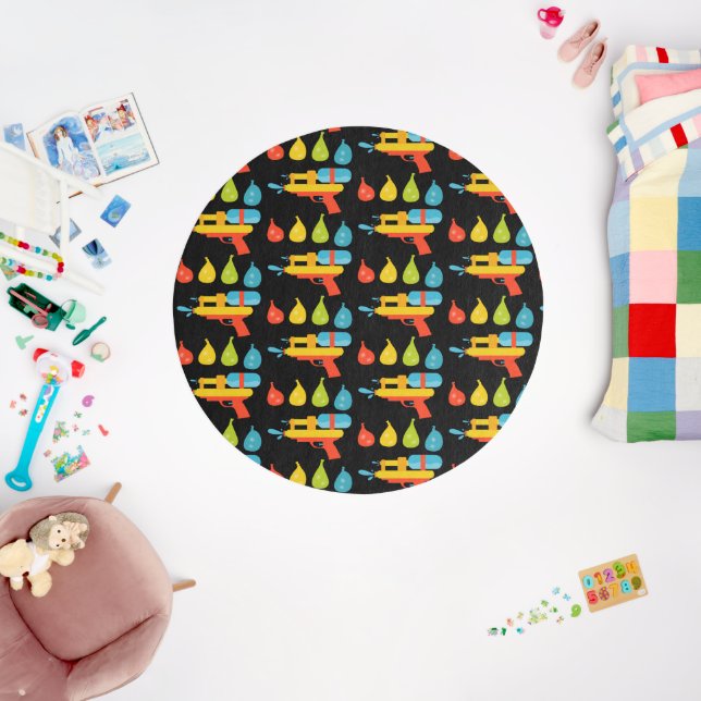 Water Gun & Balloons Summer  Outdoor Rug (Insitu (Babyroom))