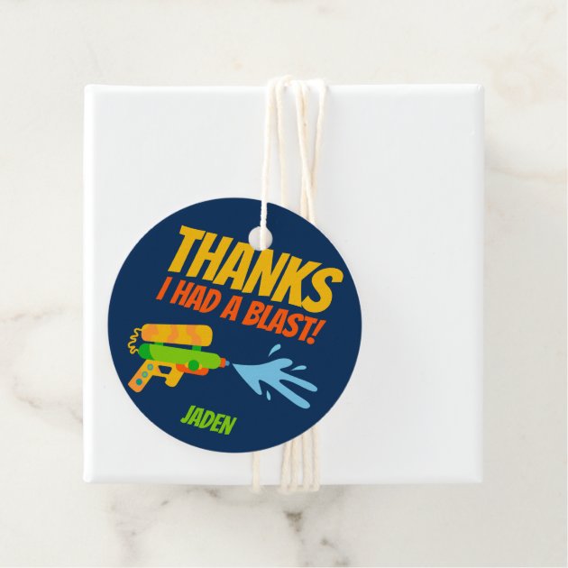 Water Gun Battle Pool Party Kids Summer Birthday Favor Tags Zazzle