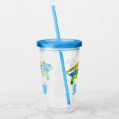 Water Gun Battle Pool Party Summer Personalized Acrylic Tumbler (Left)
