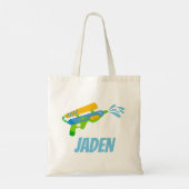 Water Gun Battle Pool Party Summer Personalized Tote Bag (Back)