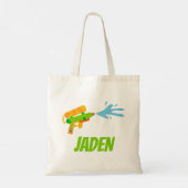 Water Gun Battle Pool Party Summer Personalized Tote Bag (Back)
