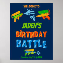 Water Gun Battle Pool Party Welcome Sign