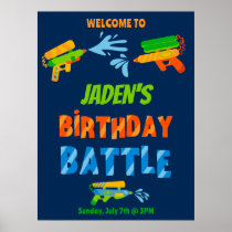 Water Gun Battle Pool Party Welcome Sign