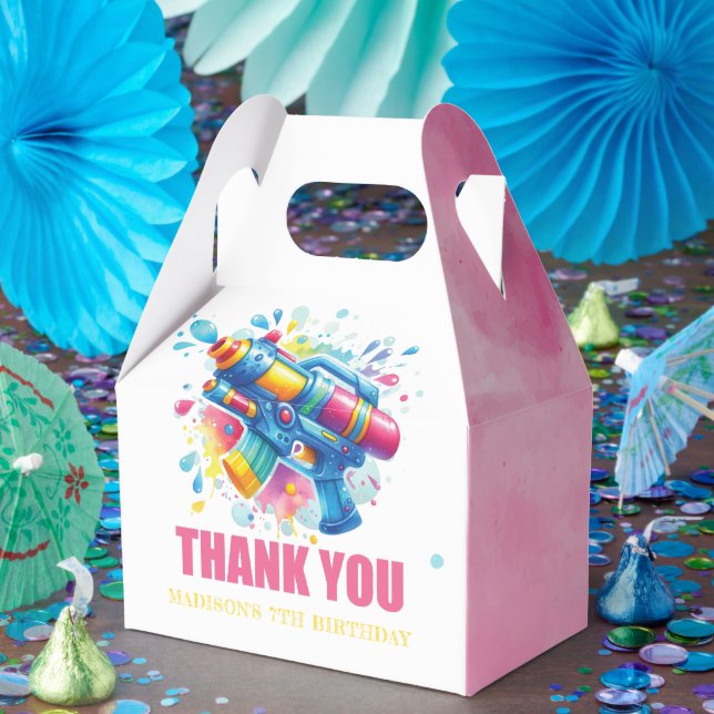 Water Gun Custom  Summer Birthday Favor Boxes (Party)