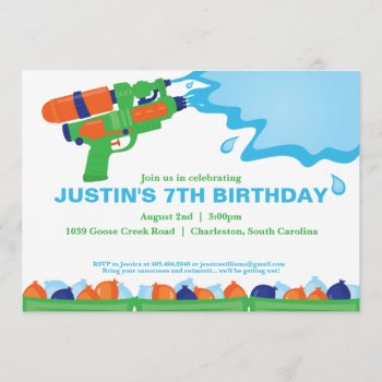 Water Gun Party Invitation by cranberrydesign at Zazzle