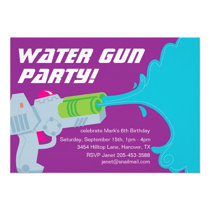 Water Gun Party Invitation