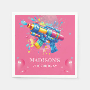 Water Gun Summer Birthday Personalized Napkins