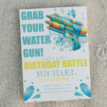 Water Gun Summer Boy Birthday Party