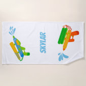 Water guns kids personalized summertime beach towel (Front)