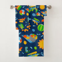 Water guns water balloons summer kids pattern kids bath towel set