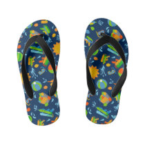 Water guns water balloons summer kids pattern kid's flip flops