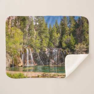 Water Hanging Lake Glenwood Springs, Colorado Sherpa Blanket