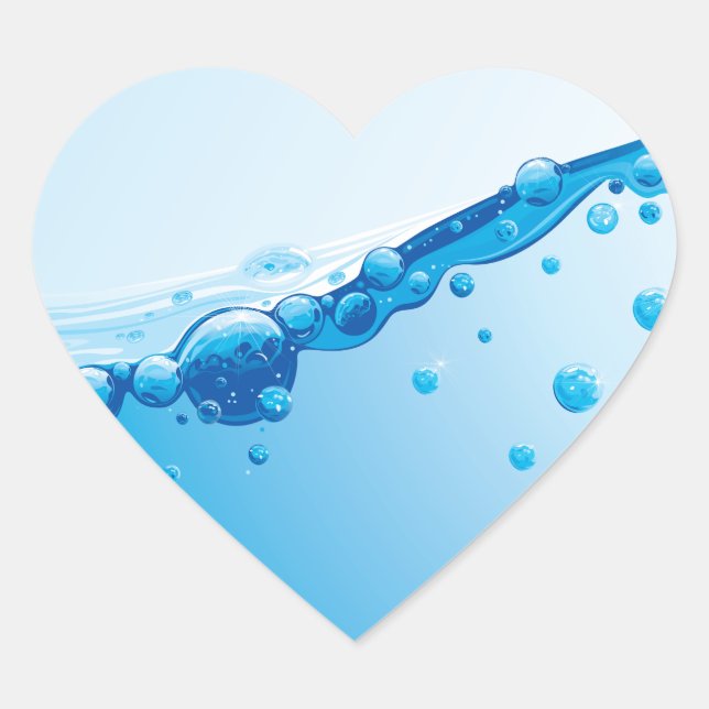 water heart sticker (Front)