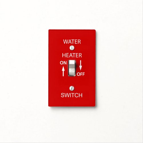 Water Heater Emergency Switch Plate Safety Signage