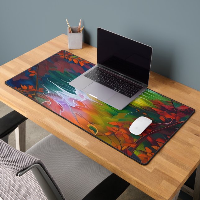 Water In the stream and Leaves Desk Mat (Office 2)