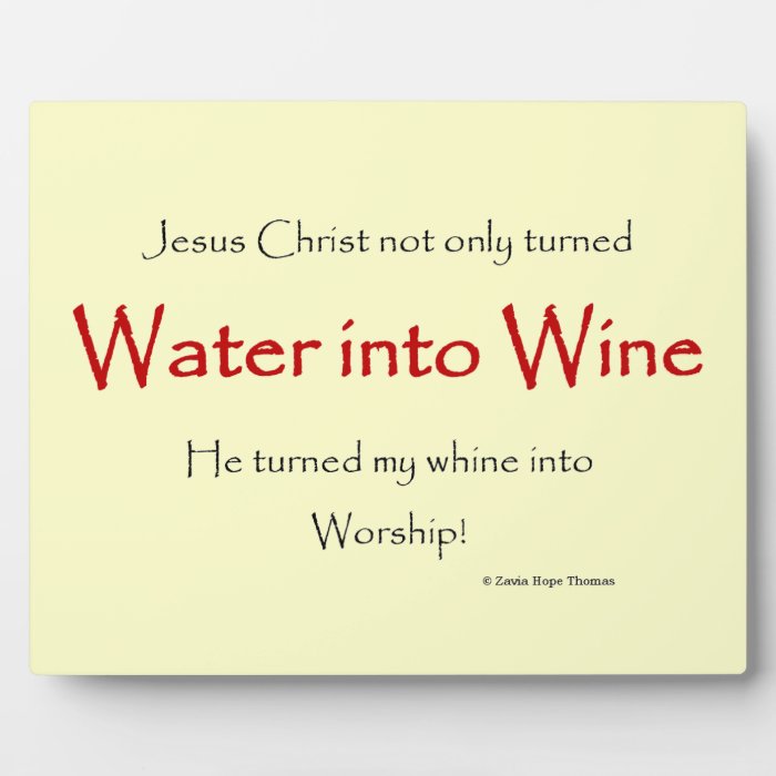 water into wine photo plaque