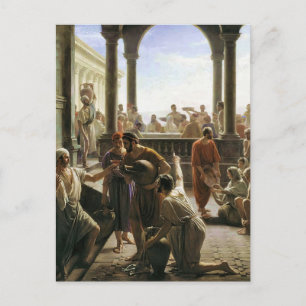 Water into Wine (Wedding at Cana) by Carl Bloch    Postcard