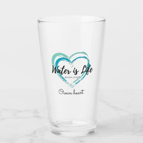 Water is Life Glass Mug Cup  Frosted Glass Bee