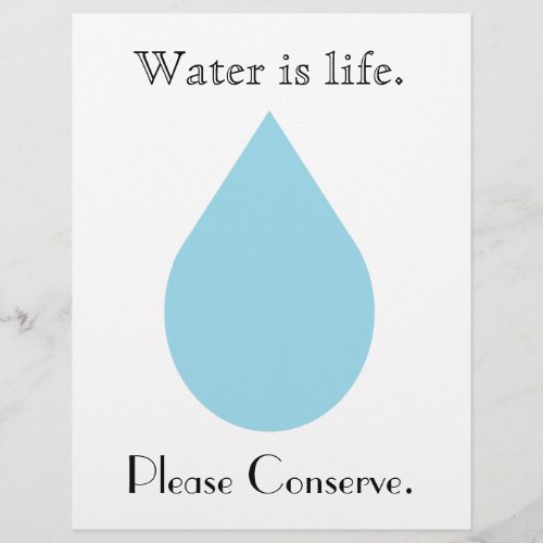 Water is Life Please Conserve Flyer