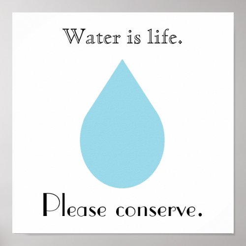 Water is life Please conserve Poster