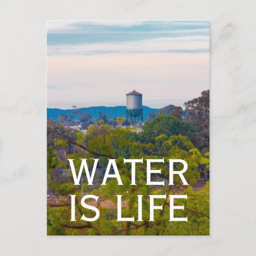 Water is Life Water Tower Environmental Ecology Postcard