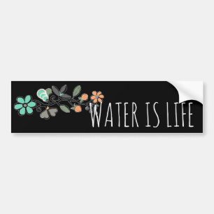 Water is Life Woodlands Floral Signature Logo Bumper Sticker