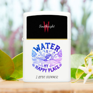 Water Is My Happy Place Blissful Aquatic Escape Zippo Lighter