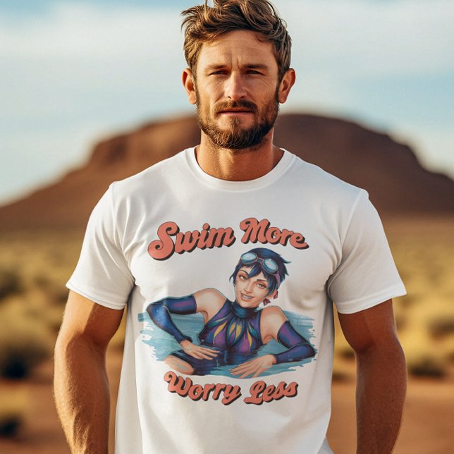 Water Is My Happy Place Bold Diver in Aquatic Gear T-Shirt (Creator Uploaded)
