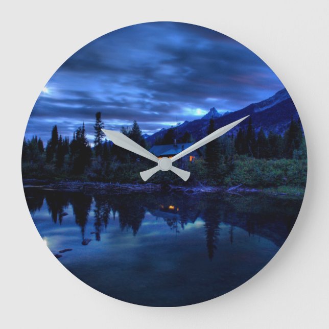 Water | Jenny Lake Grand Teton National Park Large Clock (Front)